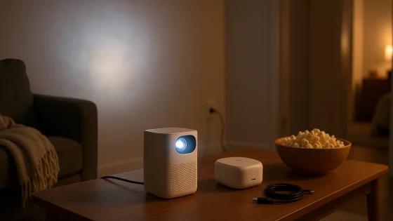 Portable Smart Projectors for Movie Nights Across Rooms