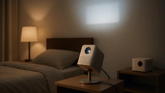 Smart Projectors for Ceiling Viewing in Bed