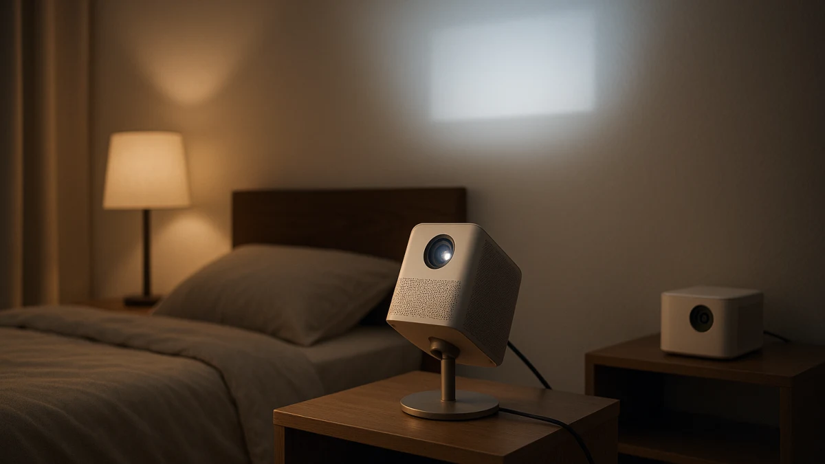 Smart Projectors for Ceiling Viewing in Bed