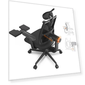 Ergonomic Chair with Footrest, Auto-Following Backrest, Adaptive Lower Back Support — Desk Chairs, NEWTRAL