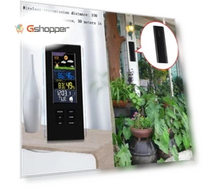 Colorful Screen Indoor Outdoor Temperature Humidity Meter Barometer Smart Digital Clock — Barometers