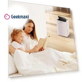 Dehumidifier with 3.2L Water Tank, 16L/Day, Flat 35dB Noise, Smart Touch Panel — Air Moisture Control, Solayce