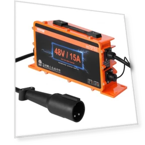 48 Volt 15 AMP Golf Cart Smart Battery Charger for Club Car 3-Pin Round — Carts, VEVOR