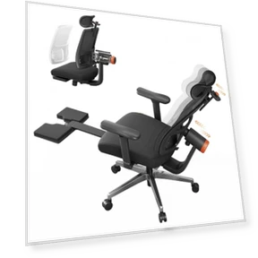 Ergonomic Chair with Footrest, Auto-Following Backrest Headrest, Adaptive Lower Back Support - Black — Desk Chairs, NEWTRAL