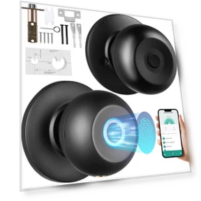 Smart Door Knob with Fingerprint and Bluetooth Lock — Smart Home Security, VEVOR