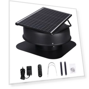 Solar Attic Fan 40W 1230 CFM with Smart Adapter — Wall-Mounted Cooling Solutions, VEVOR