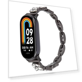 Wheat Ear Diamond Bracelet Metal Watch Band for Xiaomi Smart Band 9/8 — Bands, Xiaomi