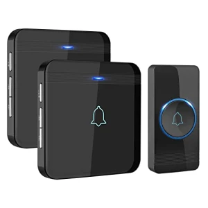 Wireless Doorbell Kit with 2 Plug-In Receivers, 52 Melodies, and LED Flash, AVANTEK