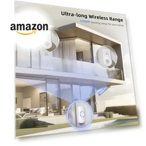 Wireless Doorbell Kit with 32 Ringtones, 1000ft Range, LED Flash — Kits, PHYSEN
