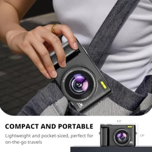 4K Digital Camera for Photography Autofocus with 180° Flip Screen, Duluvulu