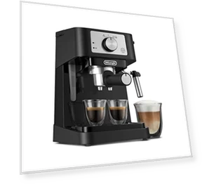 Manual Espresso Machine with Milk Frother, 15 Bar Pump Pressure — Coffee & Espresso Combos, De'Longhi