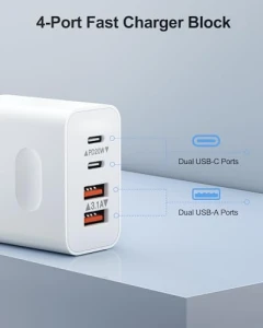 40W 4-Port USB C Wall Charger Block - Fast Charging Dual USBC Power Adapter, SHENZHEN OFSPOWER ELECTRONIC TECHNOLOGY CO., LTD.