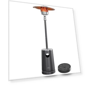 50,000 BTU Patio Heater with Sand Box, Table Design, Outdoor Heater for Home — Fire Glass, EAST OAK