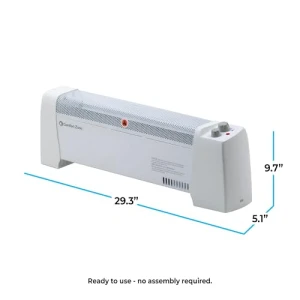 Electric Baseboard Space Heater with Adjustable Thermostat, Comfort Zone