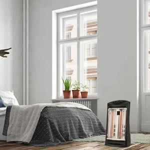 Infrared Radiant Quartz Tower Heater, 1500W Space Heater with Adjustable Thermostat, BLACK+DECKER