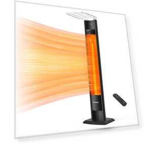 Outdoor Indoor Electric Patio Heater, 1500W Portable Tower Infrared Heater — Patio Heaters, thermomate