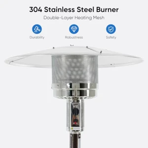 48,000 BTU Propane Patio Heater with Wheels and Round Table, OLIXIS