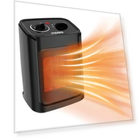 Portable Electric Space Heater with Thermostat - 1500W/750W Quiet Ceramic Mini Heater Fan — Portable Heating Solutions, JNDRO