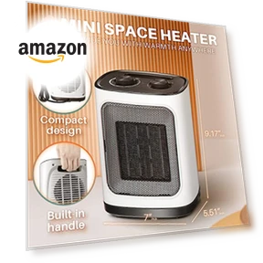 Portable Electric Space Heater with Thermostat, 1500W — Portable Heating Solutions, Kismile