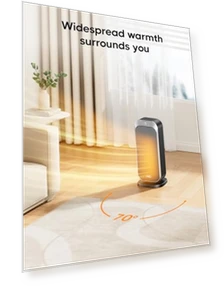 Quiet Space Heater for Indoor Use, 1500W Electric Heater with Remote, PTC Ceramic Heater with Thermostat — Portable Heating Solutions, Dreo