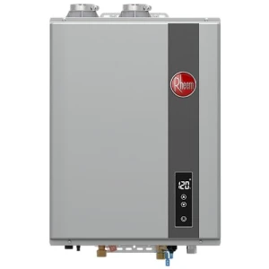 9.5 GPM Residential Indoor Natural Gas Tankless Water Heater, Rheem