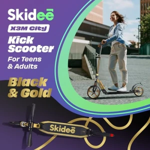 Adjustable Height Kick Scooter with Foldable Design, SKIDEE