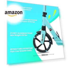 Foldable Kick Scooter with Double Braking System for Teens and Adults — Push Scooters