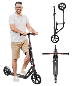 Folding Adjustable Adult Scooter with Big Wheels, LEEYV