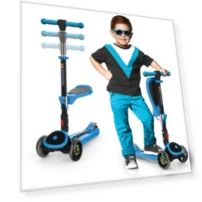 SKIDEE SP2 Kids Scooter – Foldable, LED Wheels, Seat — Push Scooters, SKIDEE