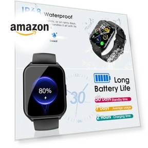1.85" Smartwatch with Bluetooth Call, Fitness Tracker, Heart Rate Monitor — Smartwatches, DUSONLAP