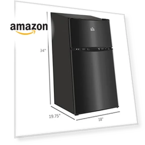 3.2 Cu.Ft Mini Fridge with Freezer, Double Door Compact Refrigerator — Mini Fridges, HOMCOM