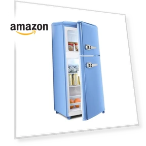 4 Cu. Ft. Retro Mini Refrigerator with Freezer, Adjustable Thermostat, Removable Shelves — Mini Fridges, OOTDAY