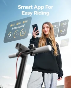 Electric Scooter with Front Suspension, 8.5 Solid Tires, 300W Motor, Smart APP Control — Electric Scooter, MEGAWHEELS