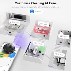 Robot Vacuum and Mop Combo with Self Emptying Station, Lidar Navigation — Robot Vacuum, MONSGA