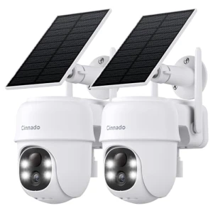 2K Outdoor Security Camera with Solar Power, 360° Viewing, Human Detection — Security Camera, cinnado