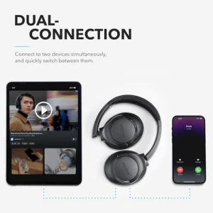 Hybrid Active Noise Cancelling Headphones, Wireless Over Ear Bluetooth Headphones, 60H Playtime, Hi-Res Audio, Deep Bass — Wireless Earbuds, Anker