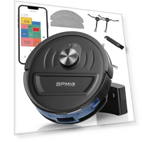 Robot Vacuum and Mop Combo with LiDAR Navigation, 5500Pa Suction, WiFi/Alexa Compatible — Smart Cleaning Robots, BPMIO