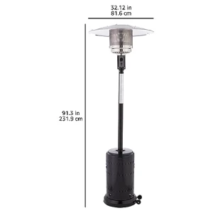 46,000 BTU Outdoor Propane Patio Heater with Wheels, Amazon Basics