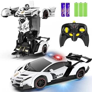Remote Control Car Transform Toys Robot with Flashing Light, FDJ