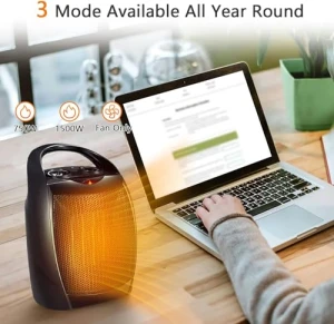 Portable Ceramic Space Heater with Thermostat, 750W/1500W, Antarctic Star