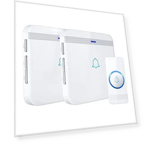 Wireless Doorbell Kit with 2 Plug-In Receivers, 52 Melodies, and LED Flash — Kits, AVANTEK