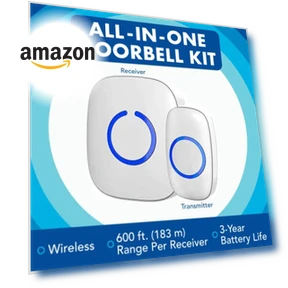 Wireless Doorbell Kit with LED Flash - 1 Button & 2 Chime Receivers — Kits, SadoTech