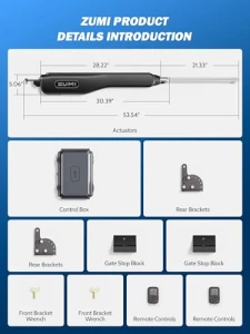 Automatic Gate Opener for Dual Swing Gates, ZUMI