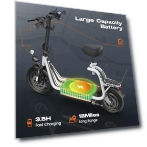 Peak 1200W Electric Scooter with Seat — Push Scooters, Caroma