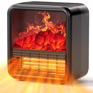 Portable Space Heater with 3D Flame Effect, Alpaca