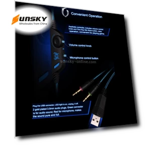 Over-ear Gaming Headset with Mic and LED Light — Headsets, KOTION EACH