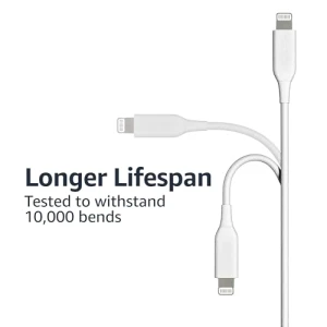 Fast Charging USB-A to Lightning Cable, 2-Pack, Amazon Basics