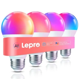 AI Smart Light Bulbs - WiFi & Bluetooth RGBWW Color Changing LED Bulb — Smart Light Bulb, Lepro