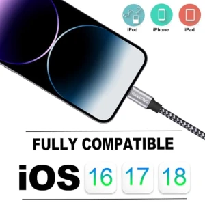3Pack 6FT Nylon Braided Lightning Cable, YUNSONG