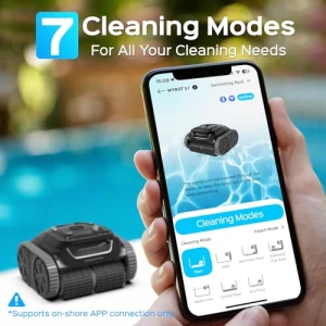 Cordless APP Robotic Pool Cleaner with Wall Climbing, WYBOT